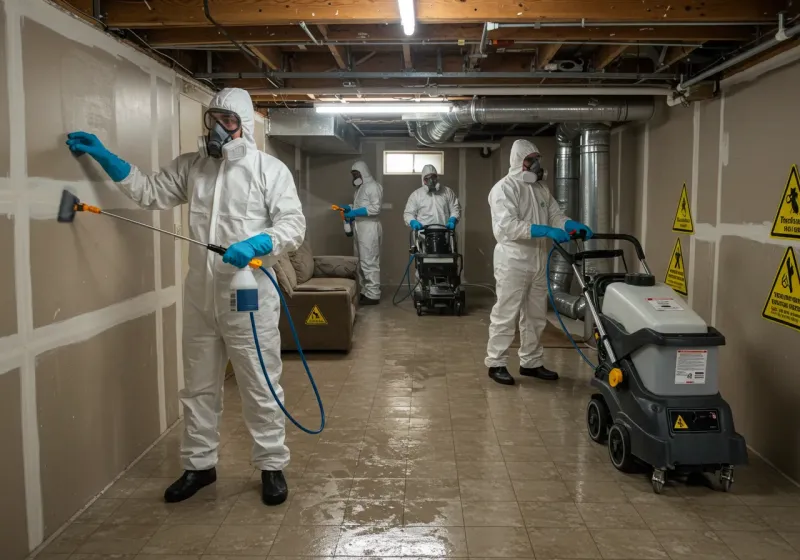 Basement Moisture Removal and Structural Drying process in Barbour County, AL